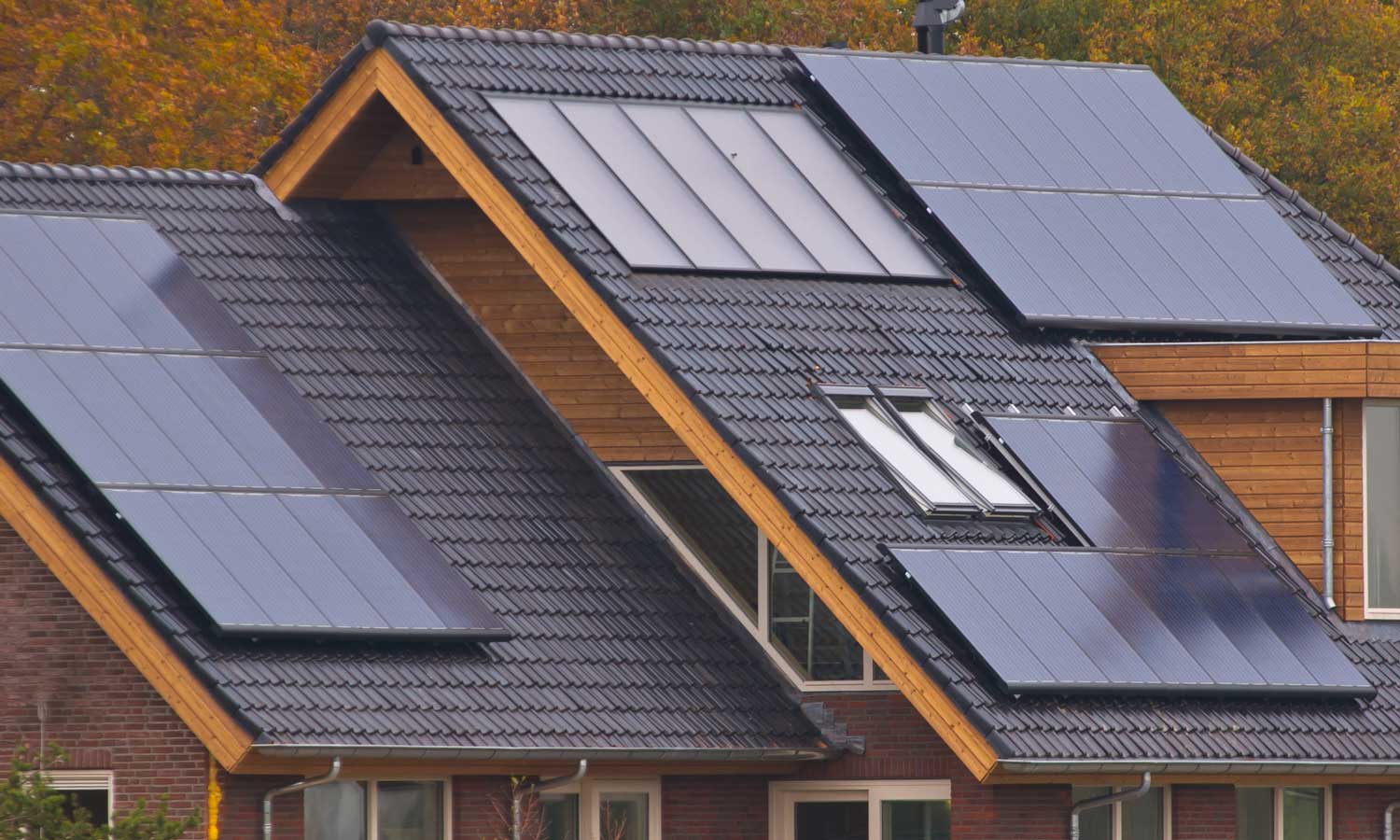 Solar panels on roof