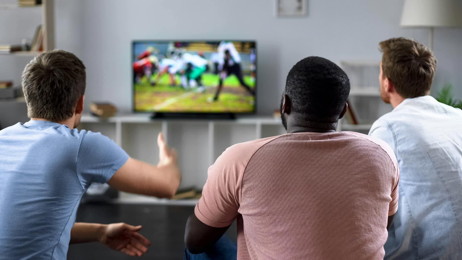 Guys watching sports